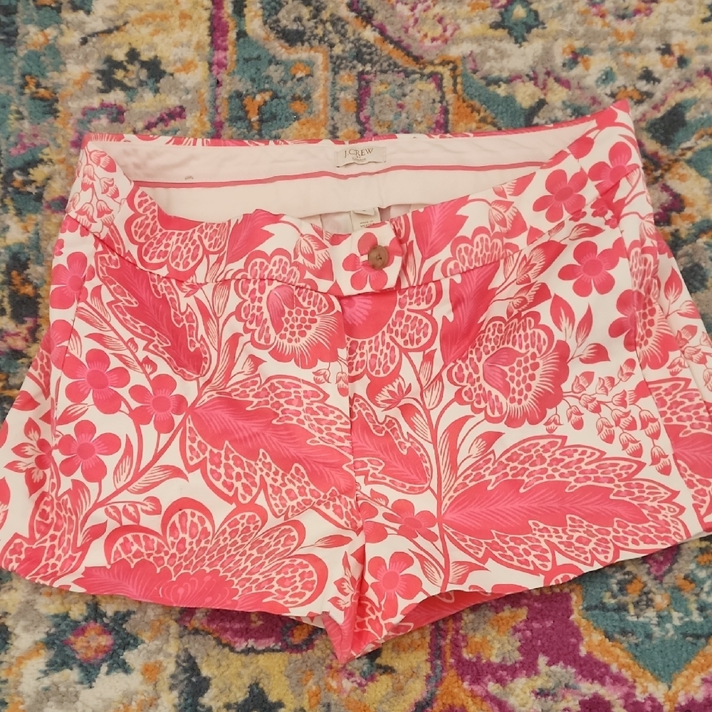 J.Crew Floral Pink and White Shorts